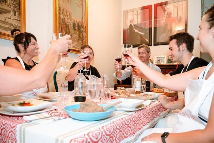 Typical Dining & Cooking Demo at Local's Home in Rome