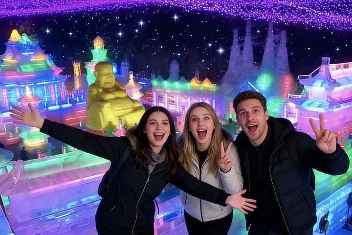 Longqing Gorge Ice Lantern Festival Evening Adventure-With Ticket