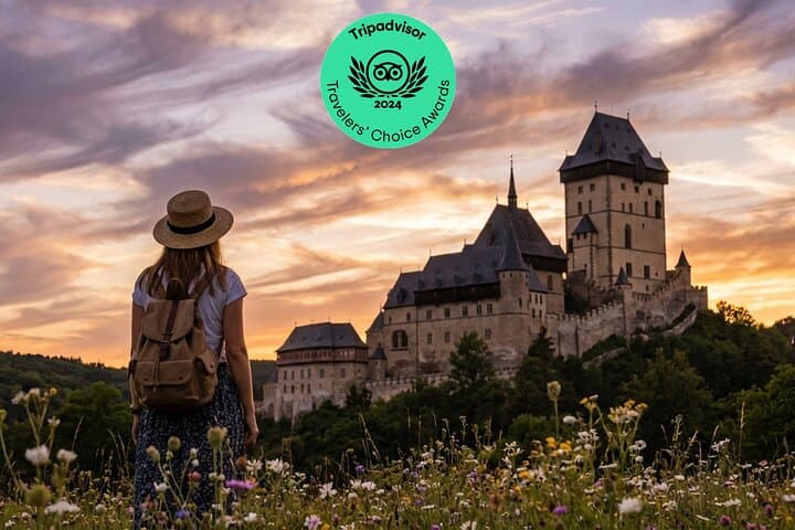 From Prague: Small-Group Karlstejn Castle & Koneprusy Caves Trip